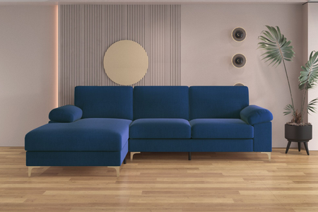 Sofá esquinero azul de 4 a 5 plazas galway