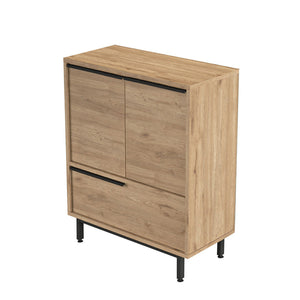 Zapatero de 3 puertas con entrada de madera de nogal ABIO Packshot concept u