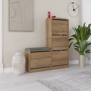 Zapatero de madera y valles negros, ambiente 3 cuartos concept u
