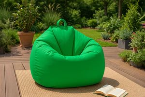 ambiente de Ohau tipo puf verde tipo pera concept u