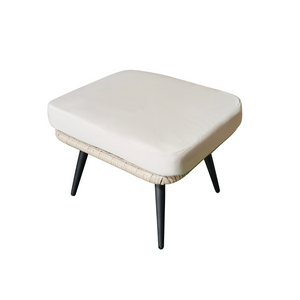 Reposapiés de exterior con cojín beige Bellavista fondo blanco vista superior