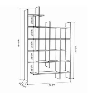 Librería escandinava de diseño Bok Concept Usine dimensiones