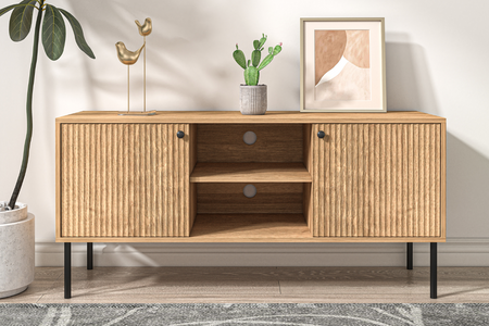 aparador de madera rectangular con borde