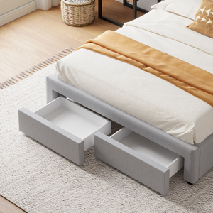 Cajones de cama moderno gris sacramento atmosfera zoom cajones frontales concept u