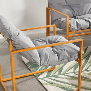 Conjunto de jardín 4 plazas contemporáneo marrón y gris Rabat — asiento cómodo