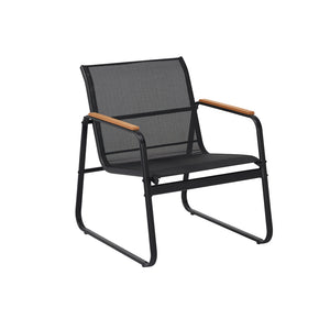 Conjunto de jardín 4 plazas en textileno negro Aurora — packshot sillón