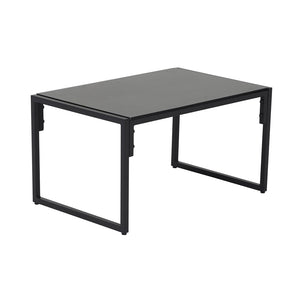 Conjunto de jardín 4 plazas contemporáneo negro y gris Rabat — packshot mesa