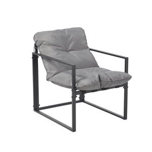 Conjunto de jardín 4 plazas contemporáneo negro y gris Rabat — packshot sillón