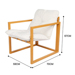 Conjunto de jardín 5 plazas contemporáneo marrón y beige Rabat — dimensiones sillón