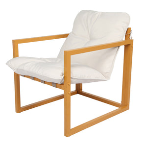 Conjunto de jardín 5 plazas contemporáneo marrón y beige Rabat — packshot sillón