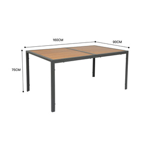 Dimensiones de la mesa del conjunto de jardín Foggia 6 plazas