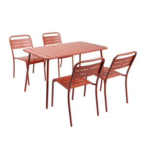 Conjunto de comedor de jardín 4 a 6 plazas terracota Bergame — packshot general