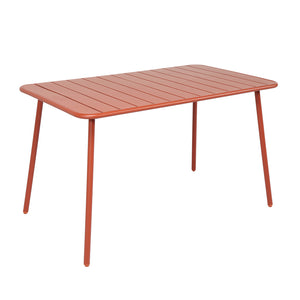 Conjunto de comedor de jardín 4 a 6 plazas terracota Bergame — mesa vista 3/4