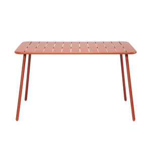 Conjunto de comedor de jardín 4 a 6 plazas terracota Bergame — mesa vista frontal