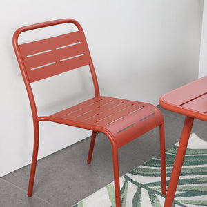 Conjunto de comedor de jardín 4 a 6 plazas terracota Bergame — zoom en silla