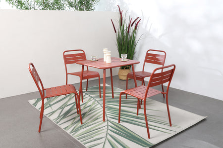 Conjunto de comedor de jardín 4 plazas terracota Bergame — foto de ambiente