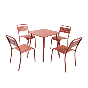 Conjunto de comedor de jardín 4 plazas terracota Bergame — packshot general