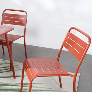 Conjunto de comedor de jardín 4 plazas terracota Bergame — asiento confortable