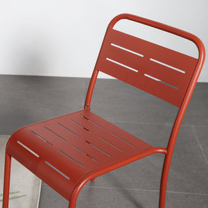 Conjunto de comedor de jardín 4 plazas terracota Bergame — zoom en silla