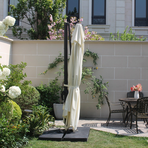 Conjunto parasol CESARE crudo 3x4 m y 4 losas de lastre parasol cerrado