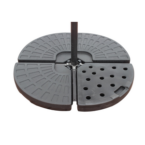 Conjunto parasol CESARE crudo 3x4 m y 4 losas de lastre packshot losas vista trasera