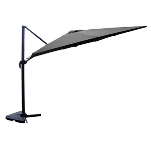 Conjunto parasol CESARE gris 3x4 m y 4 losas de lastre packshot