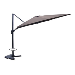 Conjunto parasol CESARE chocolate 3x4 m y 4 losas de lastre rotación 360°