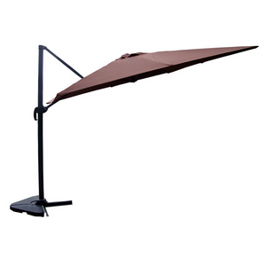 Conjunto parasol CESARE chocolate  3x4 m y 4 losas de lastre packshot
