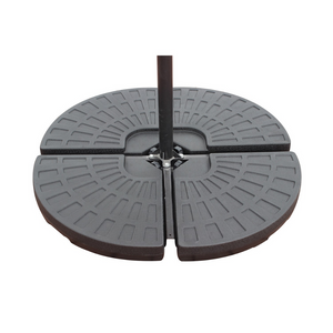 Conjunto parasol CESARE terracota 3x4 m y 4 losas de lastre packshot losas vista frontal