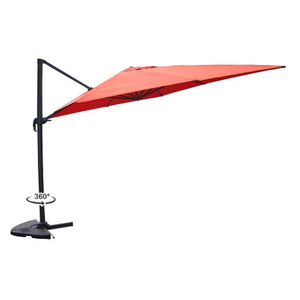 Conjunto parasol CESARE terracota 3x4 m y 4 losas de lastre rotación 360°