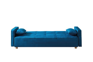 Sofá azul de estilo escandinavo convertible 3 plazas