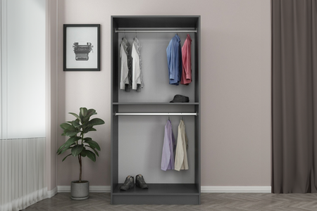 Vestidor con estante y armario rivoli antracita imagen formato rectangular concept u