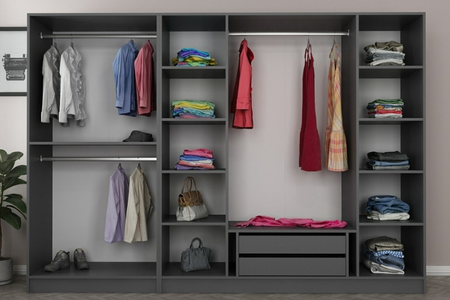 Vestidor con estantes y armario antracita opera formato de imagen rectángulo concept u