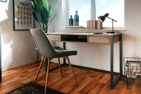 Escritorio industrial con 2 cajones de madera Kotor Concept Usine