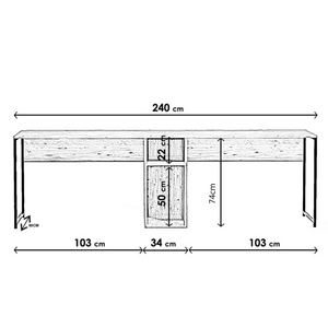 Dimensiones del escritorio de madera Kili