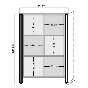 Dimensiones de la estantería Erna