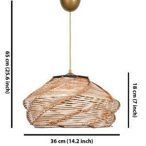 Lampara colgante efecto mimbre Sarah Concept-U dimensiones