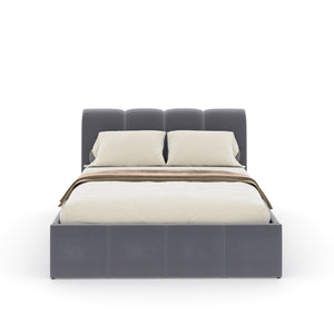 Almacenamiento en la nube 140 x 190 cm terciopelo gris Baltimore Packshot frontal concept u