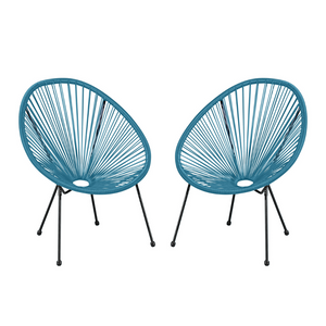 Conjunto de 2 sillones acapulco azul con fondo blanco.