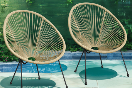 Juego de 2 sillones acapulco beige.