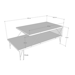 Dimensiones de la mesa de centro de madera Boden