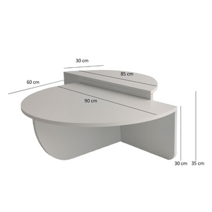 Dimensiones de la mesa de centro carlow blanco.