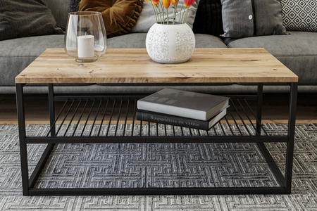 Mesa de centro rectangular de fábrica.