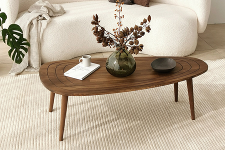 Mesa de centro rectangular Rana de madera oscura