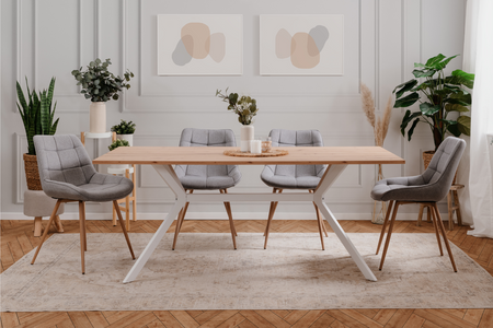 mesa de comedor industrial miles rectángulo ambiente