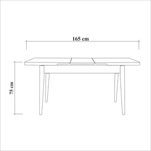 Dimensiones con extensión mesa dynia madera clara madera oscura