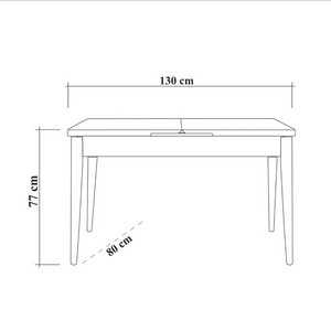 Dimensiones mesa dynia madera clara madera oscura sin extensión