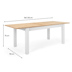 mesa extensible de madera Skadar dimensiones Concept-U
