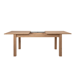 Mesa extensible de madera Skadar fondo blanco abierta Concept-U