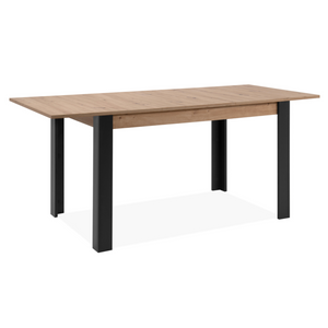 mesa extensible madera y negra tolosa negra fondo blanco 3 cuartos formato extensible concept u
